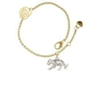 thumbnail image 2 of Delight Jewelry Silvertone Tiger Cub Gold-tone Rose Link Chain Bracelet, 6.25"+1.75" Extender, 2 of 4