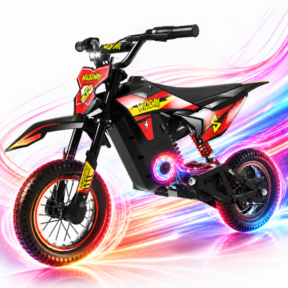 ORZEL Y5 36V Electric Dirt Bike for Ages 6-12, 300W Electric Motorcycle Ride-On, 15.5 mph, 3-Speed Modes, 143 lb Max Load, 13.7-mile Range, 1 Count