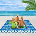 thumbnail image 5 of ‌Ultra Thin Portable Beach Mat 79x83 Inch with 4 Ground Stakes & Carabiner | Water Resistant Sand Proof Blanket + Carry Bag for Outdoor Travel, 5 of 5