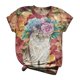 thumbnail image 2 of Pntutb Camiseta de manga corta suelta de una pieza con estampado de gato lindo y sexy para mujer Pntutb Pntutb-3800, 2 of 9