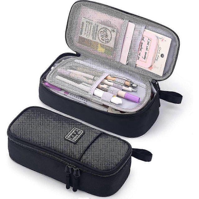 Durable Pen Pencil Case Big Storage Pen Pouch Bag For School Supplies Office College Teen Girls Adults, Purple