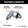 thumbnail image 3 of Lippert Components 113128 - JIC To O-Ring 900 Elbow Hydraulic Fitting, 3 of 5
