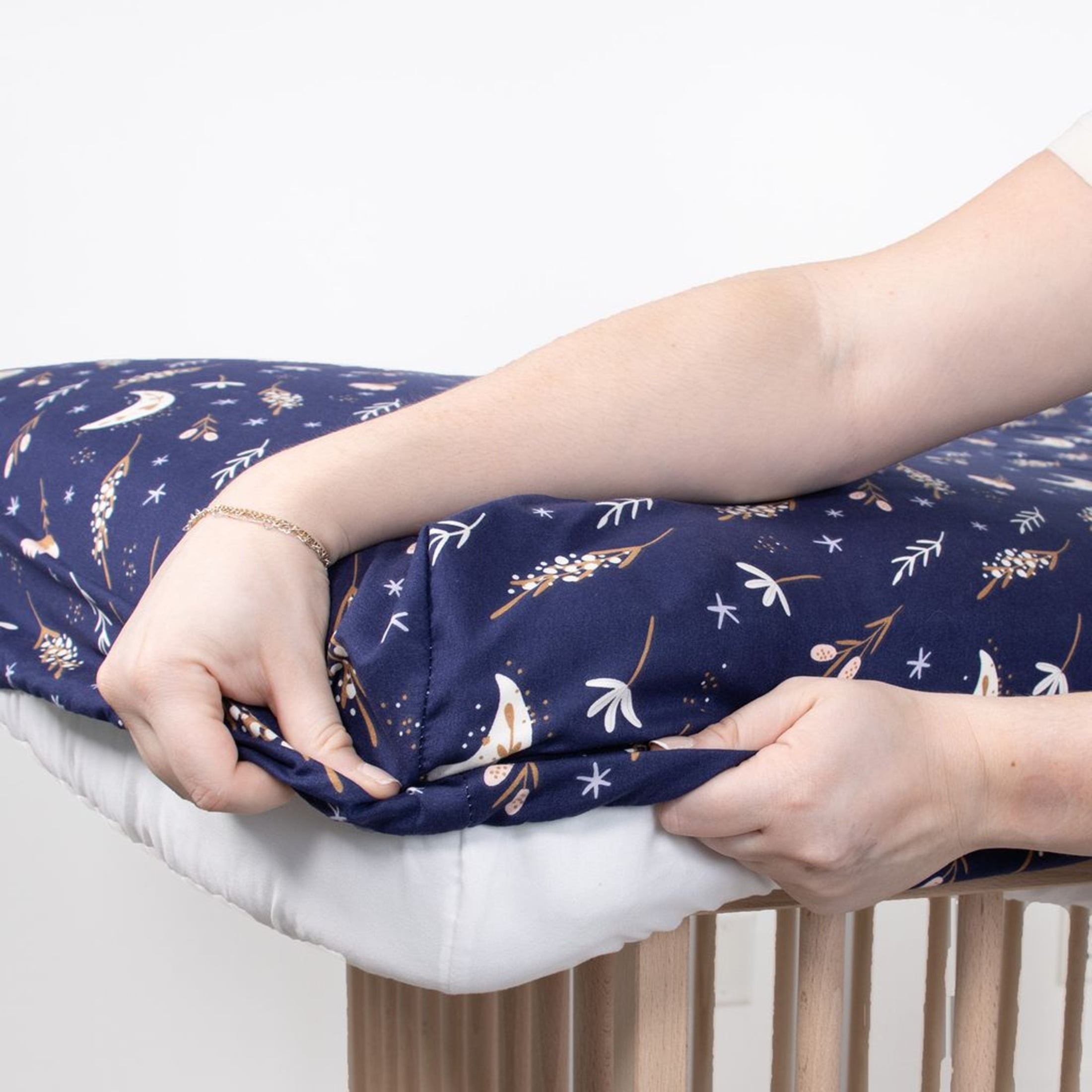 The Peanutshell Purple Floral Moon Celestial Microfiber Fitted Crib Sheets for Baby Girl, 4 Pack Set