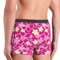 thumbnail image 4 of Men's Boxer Briefs, Hawaiian Style Pink Flower Soft Comfy Mens Underwear Boxer Briefs Breathable With Widen Waist, 4 of 7