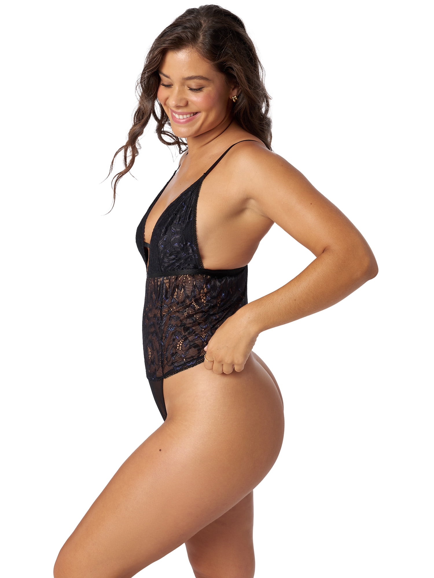 Adored by Adore Me Micro and Lace Unlined Evalynn Bodysuit, Sizes S-3X