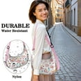 thumbnail image 5 of Funny Pig Print Crescent Crossbody Bag for Women Mens, Cute Farm Animal Cartoon Watercolor Pattern Shoulder Bag, Artistic Aesthetic Abstract Floral Design, 5 of 5