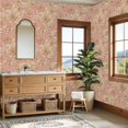 thumbnail image 4 of Vintage Peel and Stick Wallpaper Floral Hand Drawn Line Art Peonies Pink Beige Wall Mural 23.6in x 9.8ft Self Adhesive Removable Wall Paper Renter Friendly Wallpaper for Nursery Bedroom Cabinets, 4 of 8