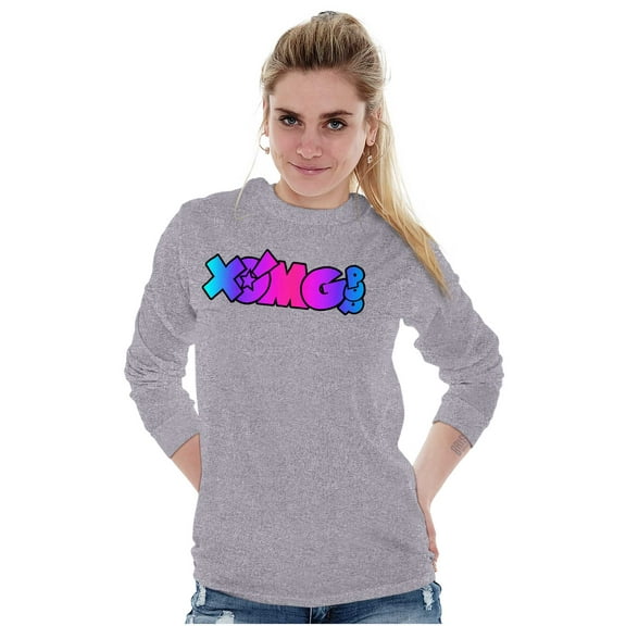XOMG POP Neon Glow Rainbow Logo Women's Long Sleeve T Shirt Brisco Brands S