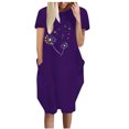 thumbnail image 1 of Vestido suelto de manga corta informal con estampado de verano para mujer con bolsillo y cuello redondo Fridja  qw3427, 1 of 5