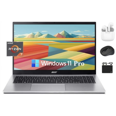 Acer Aspire 2024 Flagship Business Laptop, 15.6" FHD IPS Display, 8-Core AMD Ryzen 7 5700U Processor, 32GB RAM, 2TB SSD, RJ-45, Wi-Fi 6, Webcam, Long Battery, Windows 11 Pro +HubxcelAccessory