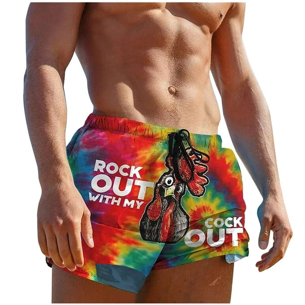 Mens Swim Trunks Quick Dry Swim Shorts Funny Swimwear Bathing Suit with  Pockets 23AD 