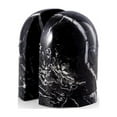 thumbnail image 1 of Bey-Berk International R10R Black Zebra Marble Dome Bookends, 1 of 3