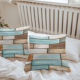 thumbnail image 6 of Throw Pillow Covers 16x16 Inch Set of 2, Blue Brown Vintage Waterproof Outdoor Pillow Covers, Retro Farmhouse Elegant Pastoral Decorative Cushion Pillowcases for Couch, Sofa, Bed, Garden, Patio, 6 of 9