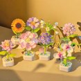 thumbnail image 4 of Flores creativas, bloques de construcción, flores inmortales, plantas en macetas, modelos de juguetes, decoración de escritorio, regalos de Navidad para niñas, 4 of 5