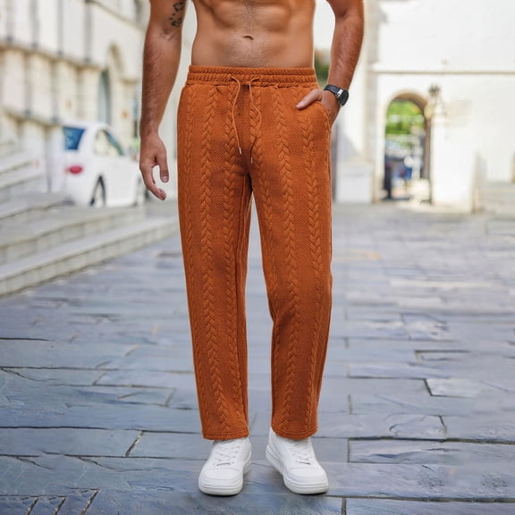 LIBRCLO Mens Sweatpants Elastic Waist and Bottom Pants Casual Breathable Trousers with Pockets and Drawstring