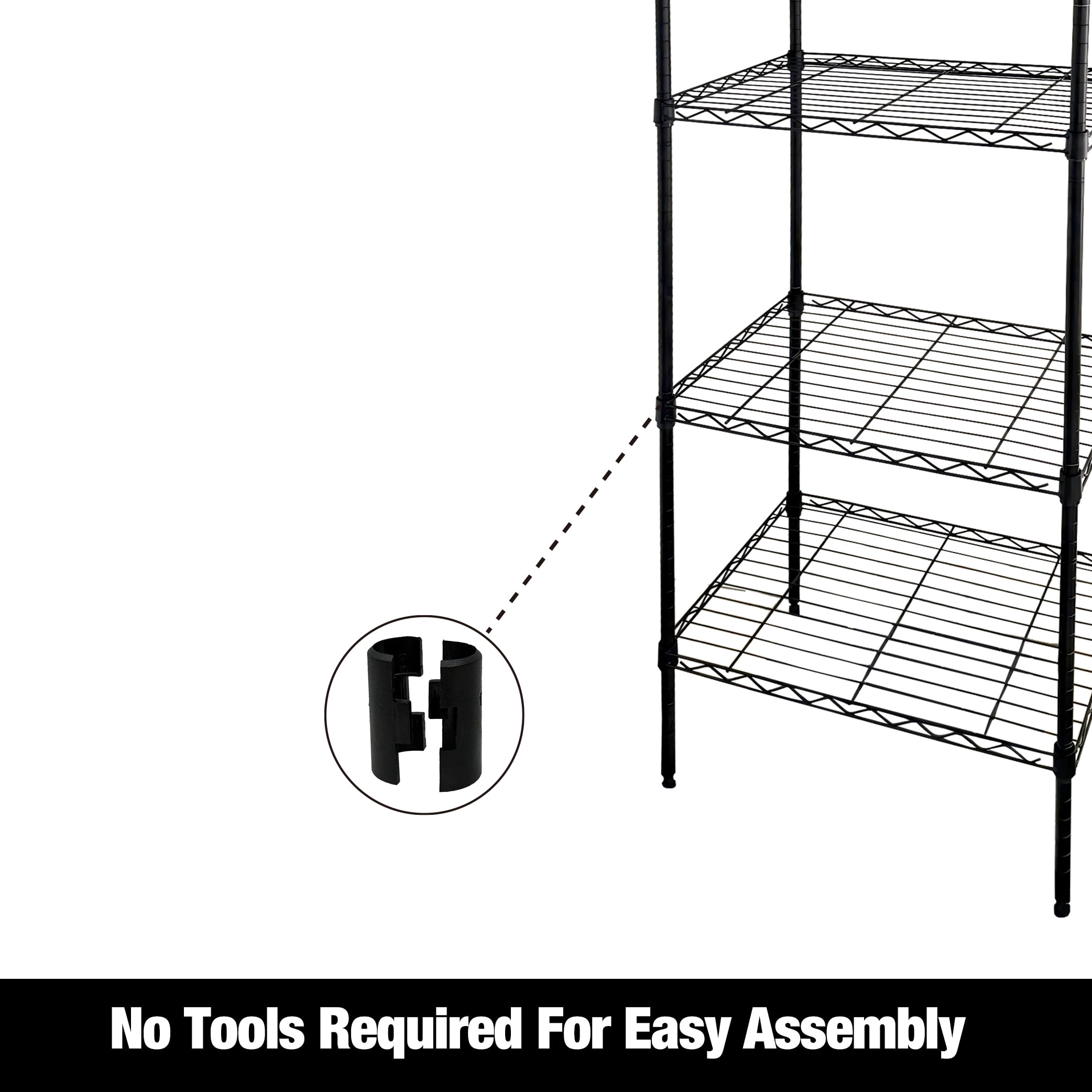 WorkPro 5-Tier Black Slim Wire Shelving
