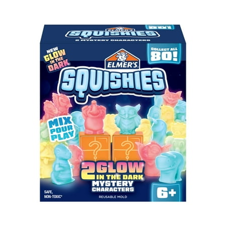 Elmer’s DIY Squishy Toy Kit with Glow in the Dark Mystery Characters, 2 Count