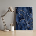 thumbnail image 4 of Ships Next Day Canvas Wall Art 16"x20", Navy Blue Marble Wood Framed Canvas Print Painting, Modern Golden Geometric Abstract Ready to Hang Picture Wall Decor for Home Bedroom Living Room Dining, 4 of 9