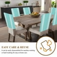 thumbnail image 4 of Farmhouse Teal Chair Covers Set of 4 White Stripe Chair Back Covers Stretch Removable Washable Slipcovers Protector for Dining Room Kitchen Party Decor, 4 of 5