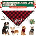 thumbnail image 5 of Christmas Dog Bandanas 2 Pack, Classic Plaid Dog Scarf Santa Snowman Merry Christmas Print Triangle Bibs Kerchief, Adjustable Washable Dog Bandanas for Small Medium Large Dogs Cats Pets, 5 of 6