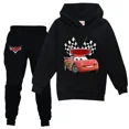 thumbnail image 3 of Ropa deportiva para niños de Pixar Cars Lightning McQueen, trajes para niñas, sudadera con capucha informal, pantalones negros, ropa de abrigo para niños, conjuntos para bebés, 3 of 5