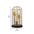 thumbnail image 5 of Benjara 16" Table Lamp- Vintage Caged Dome Shade- Metal Frame- Classic Gold, 5 of 5