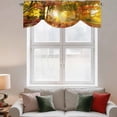 thumbnail image 2 of Orange Autumn Leaves Tie Up Valance Curtains for Windows, Kitchen Curtains Window Treatments, Fall Trees Forest Country Rustic Short Window Shades Valances for Bedroom Bathroom Cafe 54"x18", 2 of 8