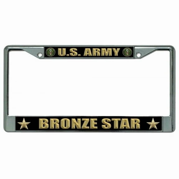 U.S. Army Bronze Star Chrome License Plate Frame