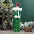 thumbnail image 2 of Christmas Decorations European American Sequined Wine Bottle Bags Plush Wine Cases Gift Bags Hotel Table Decor, Green Color, 2 of 4