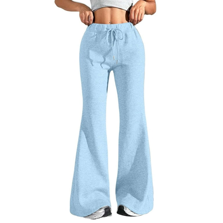 JGQJGAK Flare Wide Leg Sweatpants with Drawstring High Waist and