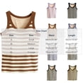 thumbnail image 5 of Tsesme Women's Striped Tank Tops with Built in Bras Round Neck Ribbed Sleeveless Tee Stretchy Slim Athletic Camisoles XL, 5 of 5