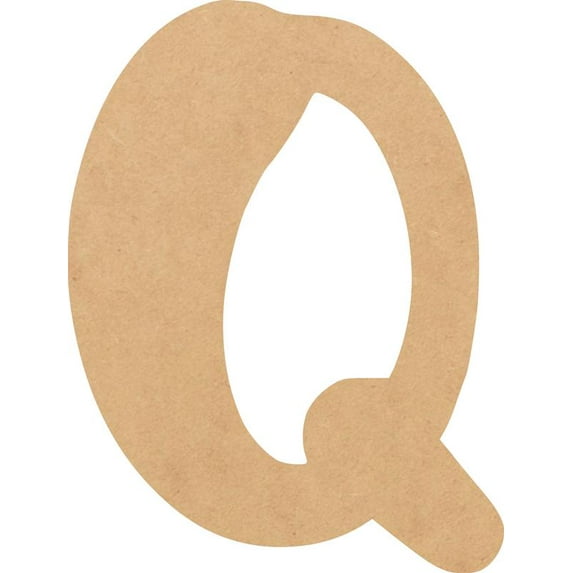 Paintable Craft Letter Q, DIY 8'' Tall DIY A-Z Letter, Brownie Buster Font