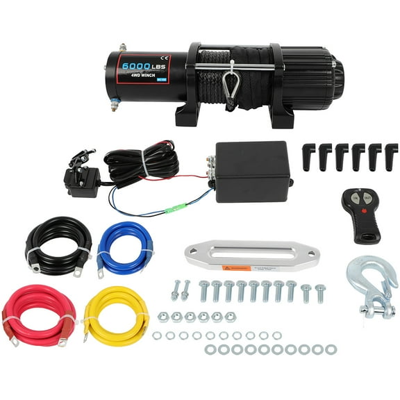 SCITOO ATV UTV Winch With Wireless Remote 6000LBS Heavy-Duty 6000 Lb Synthetic Rope