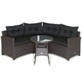 thumbnail image 1 of Gymax 4PCS Wicker Patio Sofa Set Rattan Outdoor Furniture Set w/ Black Cushions, 1 of 6