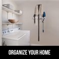 thumbnail image 6 of GORILLA GRIP Wall Mount Organizer, Hooks and Slots to Hold Mop, Broom, Tools, Easy Install, 6 Hooks 5 Slots, Gray, 6 of 9
