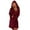Wine, variant on Bathrobe for Women Long Plush Bathrobe Women Winter Lengthened Plush Shawl Bathrobe Long Sleeve Robe Hooded Coat