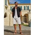 thumbnail image 2 of COOFANDY Men' Knitted Shirt Short Sleeve Casual Polo Shirt Vacation Summer Beach Button Down Shirts Shirts, 2 of 6