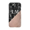thumbnail image 1 of Personalised Black x Rose Gold Marble iPhone 14 Plus Case, iPhone 12 Pro Max, 1 of 4