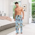 thumbnail image 6 of FORMRS Mens Pajama Pants with Pockets Cotton Sleepwear Lounge Bottoms Sizes S-2XL, Blue Hockey Pattern, 6 of 7