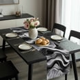 thumbnail image 2 of Abstract Waves Table Runner 108 Inches Long, Black Grey Modern Geometric Striped Kitchen Coffee Dining Table Decoration for Home Party Birthday Wedding Home Decor 13x108 Inches, 2 of 8