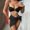 Black, variant on Herrnalise Women's Bikini Sets Colorblock Trim 2 Piece High Waisted Swimsuit Scoop Neck Adjustable Spaghetti Straps Bathing Suit