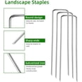 thumbnail image 2 of 100 Pack Lawn Staples, Premium Garden Landscape Staples, Galvanized Heavy-Duty Gauge Stakes, U-Shaped Tent Stakes, Anti-Rust Fence Netting Pins Ground Spikes, Sod Pins, 2 of 7