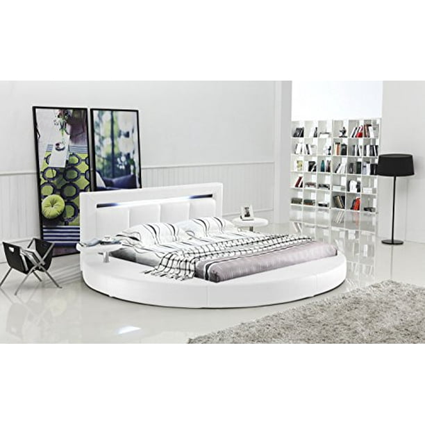 Oslo Round Bed With Headboard Lights, Round Bed Frame King