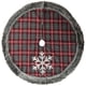 thumbnail image 1 of Decoraciones navideñas copo de nieve a cuadros lana artificial envuelto falda de árbol media de árbol delantal decorativo para árbol, 1 of 5