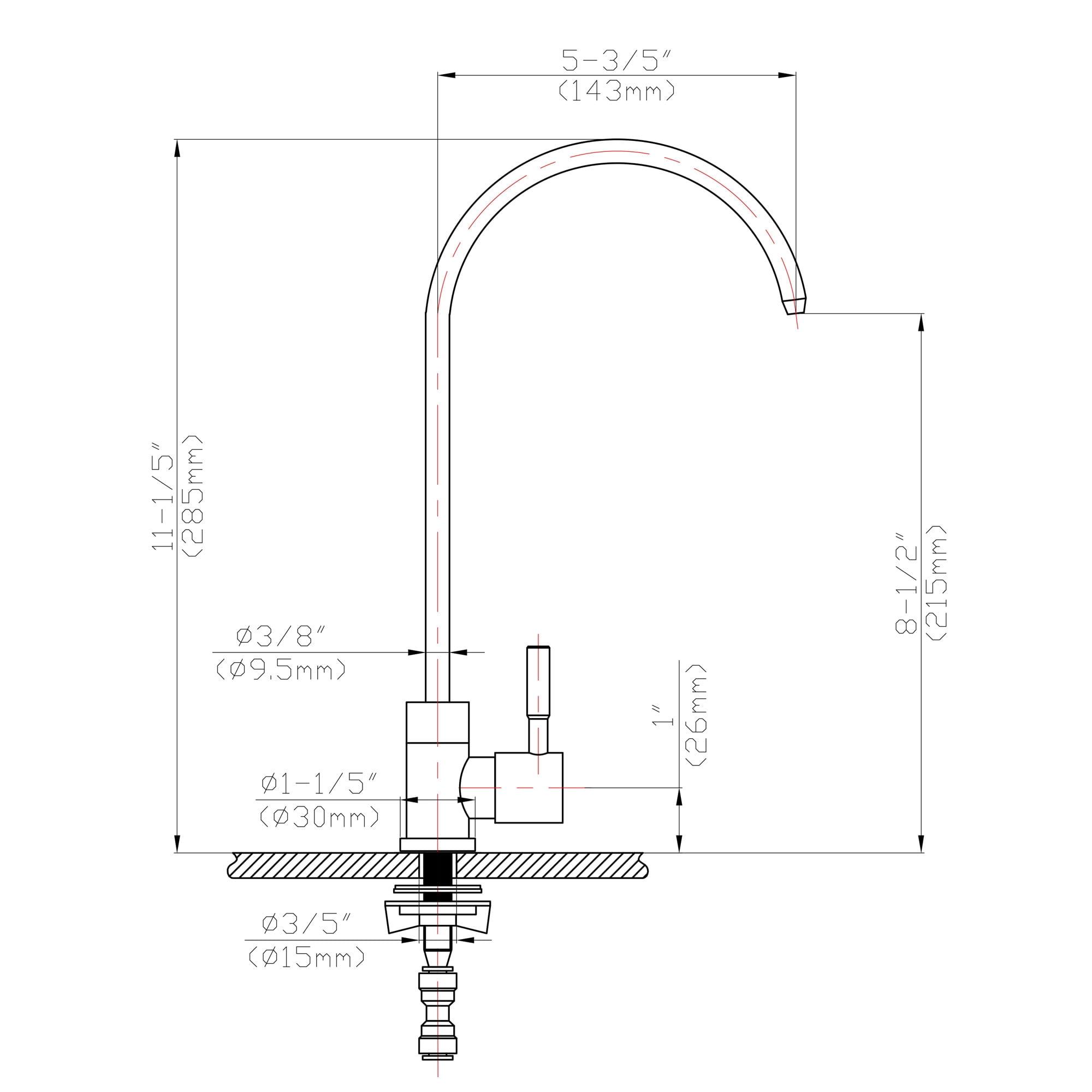 Brushed Nickel Finish Stainless Steel Kitchen Sink Faucet (Cold Water Tap)