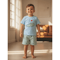 thumbnail image 3 of BemeyourBBs Toddler Baby Boy Golf Outfit Summer Clothes Ball Embroidered Short Sleeve T-shirt and Striped Shorts Set 2 Piece Outfits, 3 of 9