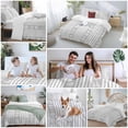 thumbnail image 5 of 3 Piece Grey Striped Coastal Duvet Cover Set Twin Size, Microfiber Comforter/Quilt Cover with Corner Ties and 2 Pillowcases, Nautical Beach Starfish Shell All Season Soft Bedding with Zipper Closure, 5 of 8