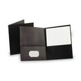 thumbnail image 3 of Two-Pocket Portfolio, Embossed Leather Grain Paper, 11 X 8.5, Black, 25/box | Bundle of 5 Boxes, 3 of 4
