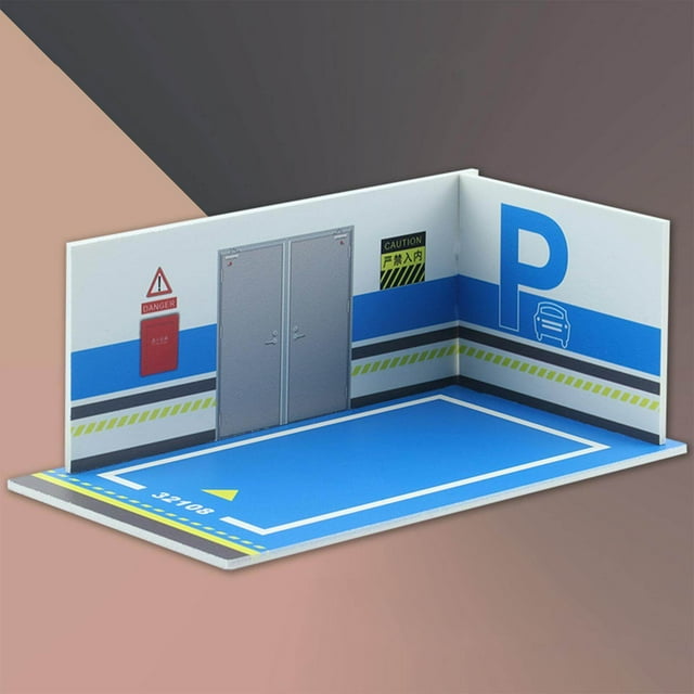 1:32 Parking Lot Model Car Diecast Parking Lot Garage Stereo Modified for Diorama Collection Background 32108 Blue
