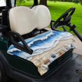 thumbnail image 2 of Golf Cart Seat Covers for 2 Seater,Coastal Blue Microfiber Cart Seat Towel Blanket,Starfish Beach Ocean Shell Sand Painting Absorbent Breathable Non Slip Bench Seats Protector for Golf Course 51"x31", 2 of 9